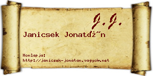 Janicsek Jonatán névjegykártya